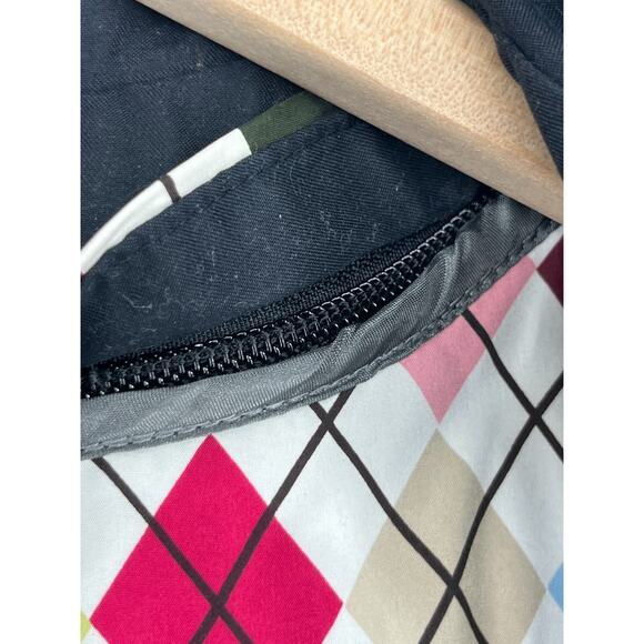 LANDS END Coat Womens M Quilted Softshell Trench Raincoat Argyle Lined Black - Picture 10 of 16